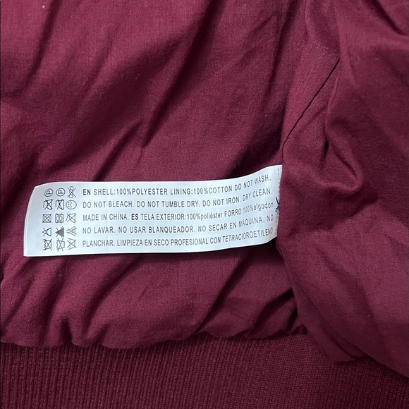 Forever 21 Burgundy Faux Fur Bomber Jacket - Picture 8 of 9